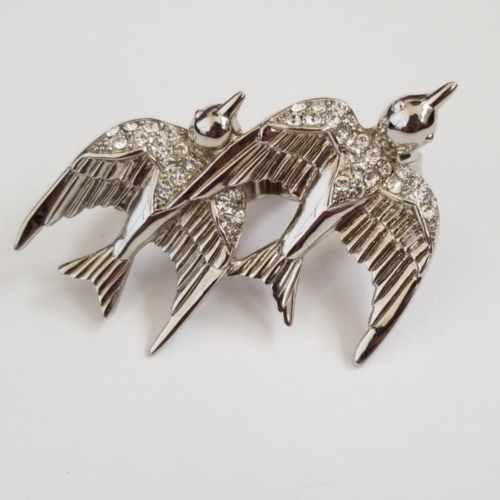 CC Skye Silver Toned with CZ Statement Ring size 6
